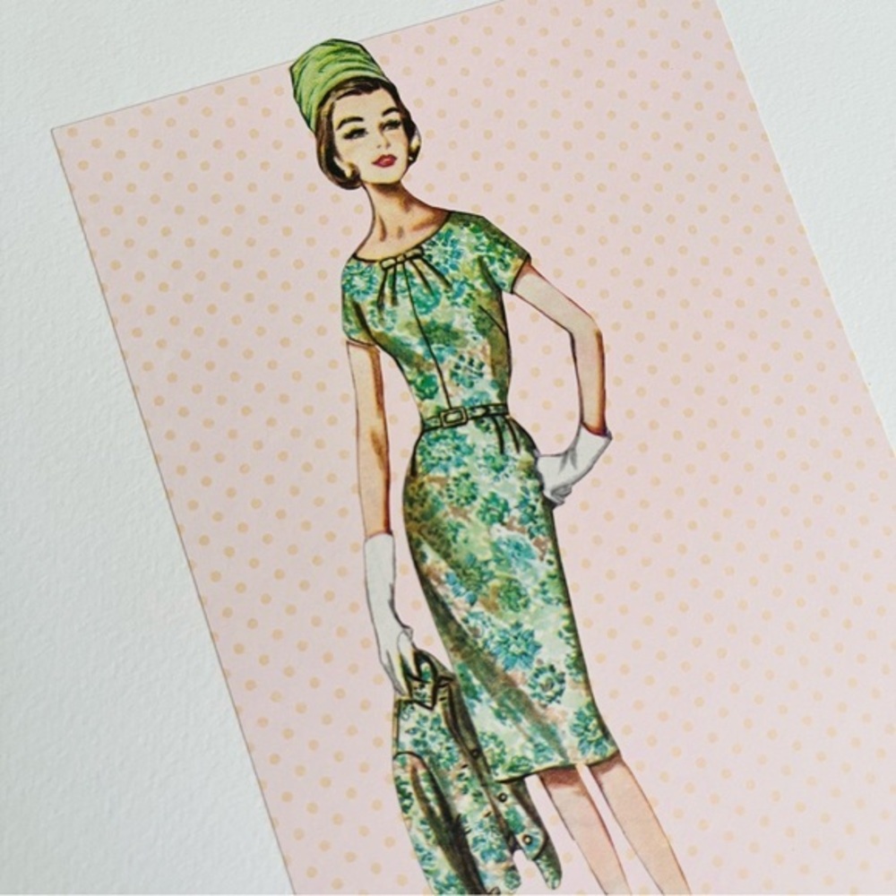 Vintage MCM Sewing Pattern Book Original 8x10 Collage Floral Suit + Pillbox Hat